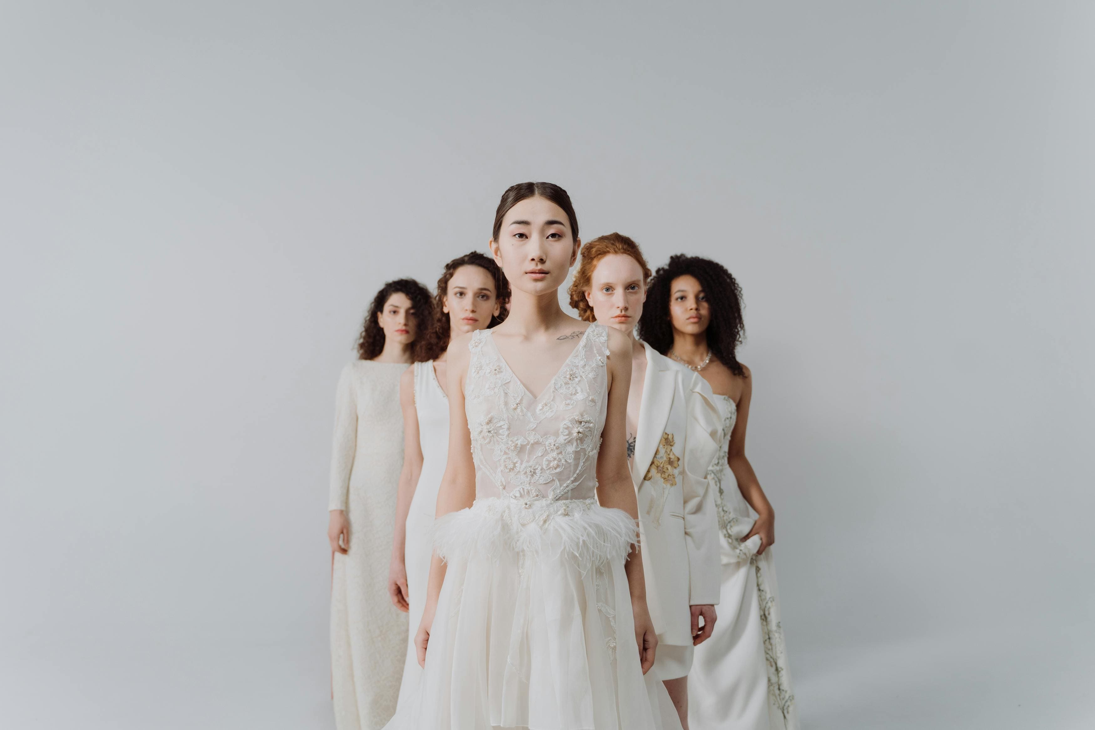 white winter wedding dress
