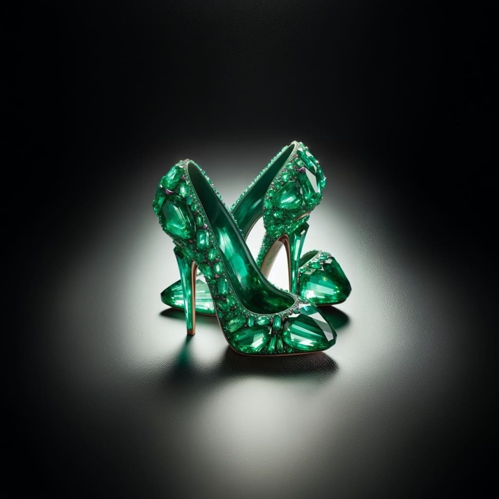 green emerald shoes for women