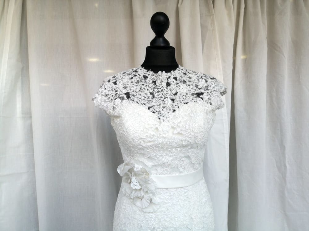 high neckline wedding dress